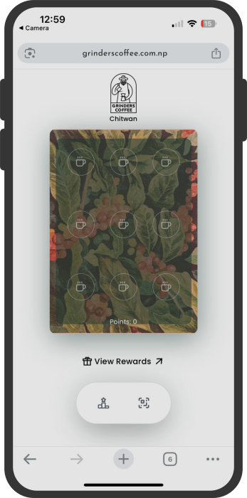A Image of Grinders Loyalty App on Phone